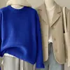 Suéter de Tricô Aveludado Macio e Ceroso com Estampa de Guaxinim para Mulheres no Inverno, Gola Alta, Tricô de Lã Preguiçoso e Solto, Camada Base Interna