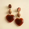 Pendientes Geométricos de Flor de Resina Transfronterizos Europeos y Americanos Otoplastias Maillard Otoño e Invierno Diseño Nicho de Gama Alta Joyería para Orejas Venta al por Mayor