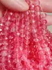 2024 Contas Lisas de Cristal Rachado de Gelo Contas Soltas Acessórios de Joias Cor Sorvete Contas Florais Rodadas Tingidas em Água Roupas