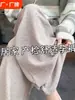Pantalones de maternidad para primavera y otoño 2026, estilo nuevo, forrados de polar y engrosados, pantalones casuales que no aprietan la barriga, pantalones de pierna ancha para mujeres petite