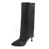 Pantalones de bota de punta estilo europeo y americano transfronterizos para mujer, nueva colección otoño/invierno 2026, de cintura alta, con tacón fino, hasta la rodilla, tipo equitación