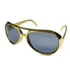 Hip-Hop Exagerado Punk Aleación Cadena de Dólares Collar Gafas Anillo Pulsera Juego Sombrero de Pescador Gafas de Marco Negro