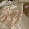 Estilo Japonés Lindo Fresco Pequeño Floral Ropa Interior Femenina Algodón con Entrepierna de Oreja de Madera Estilo Dulce de Estudiante Ropa Interior Transpirable Cómoda para Niña