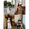 En Stock Estilo Americano Capas Genial Cuello en U Multicolor Tejido Lana Básico Camisola Top sin Mangas