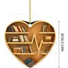 23 Novos Produtos Decorações de Natal Amantes de Livros Coração Formato Bibliotecário Enfeites Pendurados no Carro Decoração de Casa