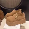 Zapatos Birkenstock de suela gruesa para mujer 2026 nuevo otoño versátil retro plataforma que aumenta la altura zapatos sin cordones mocasines Birkenstock zapatos individuales
