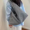 Bolso de hombro a cuadros estilo coreano para mujer, bolso cruzado de gran capacidad de moda para el trabajo, tendencia primavera 2026