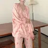 Pijama de Algodón y Seda Estilo Perezoso para Mujer 2026, Conjunto de Pijama Delgado de Manga Corta sin Botones, Ropa de Casa Holgada Estilo Chino