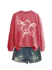 Amazon eBay Estación Independiente Moda Diversión Personalidad Nueva Moda para Mujer Pastoreo de Vacas Diente de León Otoño Invierno Sudadera de Cuello Redondo