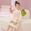 Camisón de algodón para niña, pijama fino de manga larga para primavera y otoño, nuevo estilo 2024, ropa de casa para niñas.