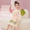 Camisón de algodón para niña, pijama fino de manga larga para primavera y otoño, nuevo estilo 2024, ropa de casa para niñas.