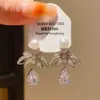 Pendientes Colgantes de Flor con Zirconia de Imitación Perla, Aguja de Plata Electrochapada en Oro Real de 18 Quilates, Pendientes Retro Elegantes de Nicho de Gama Alta
