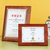 Madeira criativa A4 polegadas licença empresa agente franqueado Medalha de madeira acrílico certificado de honra placa set table