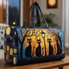 Bolsa de Viaje Acolchada de Algodón Estilo Nuevo 3D Marca Independiente Serie de Gatos 4 Bolso de Mano Estampado de Moda para Mujer