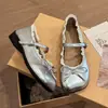 Sapatos Mary Jane com Laço Francês Femininos 2026 Primavera/Outono Novo Design Sense Sapatos de Salto Único Solado Macio Tira Única Sapatos Pequenos de Couro