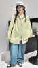 Camisa de estilo coreano para niña, casual de manga larga para primavera y otoño, nuevo modelo 2026, elegante conjunto de dos piezas para niños mayores