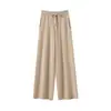 Pantalones de Pierna Ancha Perezosos Consinee 100% Cachemira Pura Tejidos para Mujer, Sueltos y Versátiles, Dobladillo Enrollado, Pantalones Rectos de Cintura Alta