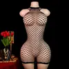 Comercio Electrónico Transfronterizo Estilo Europeo y Americano Lencería Sexy Malla de Pescado Transparente Hueca Minifalda de Tirantes Hombros Descubiertos Ajustada Malla Bodycon Falda