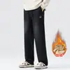 Calças Casuais de Veludo Lyocell Plus Masculinas Novas Jeans Retos Largos Outono/Inverno Calças Largas Espessadas