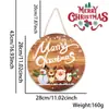 Novo Placa de Madeira de Natal Desenho Animado Velho Boneco de Neve Letra Placa de Madeira Pendurada na Porta Luz LED Placa Redonda de Boas-Vindas para Porta