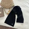 Cachecol de tricô de cor pura estilo Chanel coreano para mulheres, quente e versátil para outono e inverno, xale de imitação de caxemira, aquecedor de pescoço de lã para casais