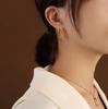 Pendientes de oro de 18 quilates con cadena de clavícula y collar cuadrado geométrico de estilo francés Marka
