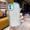 Aplicable a la carcasa del teléfono móvil Apple 15ProMax, carcasa magnética transparente tres en uno para iPhone 11, color macarrón, resistente a caídas de 13 pulgadas.