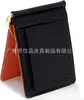 Carteira Masculina e Feminina Dobrável de Metal com Clipe Dourado de Couro Genuíno Multifuncional, Porta-Moedas Japonês, Bolsa de Dinheiro