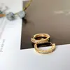 Estilo Genial Sencillo Letra Distintiva Hebilla de Oreja de Circonita Pendientes de Cuerpo de Plata S925 Estilo Neutro Pendientes de Lujo Ligero de Nicho