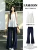 Top de falda con tirantes blanco para mujer, pantalones de lunares, estilo vacacional, ambiente relajado, impresionante conjunto de verano coreano, conjunto completo