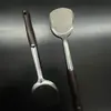 Espátula Pequena com Cabo de Madeira para Uso na Cozinha, Espátula Pequena para Panelas Domésticas, Aço Inoxidável, Resistente a Altas Temperaturas, Conjunto de Cozinha Anti-Queimaduras Atacado