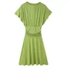 Roupas femininas transfronteiriças europeias e americanas, vestidos de festa transfronteiriços europeus e americanos com caimento, populares no AliExpress, vestidos multicoloridos, verde sexy
