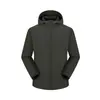 Cortavientos Ligero con Capucha Softshell para Exteriores de Otoño e Invierno, Chaqueta Cortavientos e Impermeable, Ropa Elástica para Senderismo de Pareja con Texto Impreso
