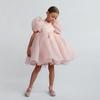 Novo vestido para meninas espanhol manga bufante vestido de princesa crianças vestido floral de malha bufante vestido atacado