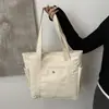 Bolsa de lona Bolsa feminina Bolsa de ombro única Estudantes universitários Bolsa multifuncional Bolsa de viagem Grande capacidade Bolsa de conserto com vários bolsos