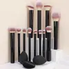 Nuevo Set de 12 Brochas de Maquillaje Transfronterizo con Mangos Largos, Brocha para Contorno, Brocha para Polvos, Brocha para Cejas, Brocha para Sombras de Ojos, Herramientas de Belleza