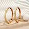 Brincos de Argola Minimalistas Estilo Japonês e Coreano para Mulheres, Joias de Orelha da Moda e que Afinam o Rosto Atacado
