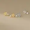 Love Rocky S925 Prata Esterlina Fresco e Doce Ins Estilo Nicho Design Sense Exquisite Brincos Flor de Diamante Completo M06259