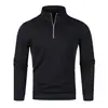 Suéter de Punto con Cremallera y Cuello Medio Alto para Hombre Suéter Holgado de Otoño para Hombre Suéter Casual de Manga Larga de Punto (1
