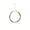 2024 Nuevo Estilo Pulsera de Ónix Negro Natural de Venta Caliente Pulsera de Lujo Ligero Estilo Francés Vintage Capa Doble Apilada para Usar Cuerda de Piedra Colorida