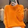 Suéter de Tricô Pulôver Espesso de Gola Alta Solto Versátil Estilo Europeu para Comércio Exterior Outono e Inverno, Camada Base Outerwear Estilo Preguiçoso para Mulheres