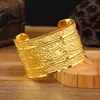Pulsera Ancha Dorada Alienígena Dunhuang para Mujer Estilo Étnico Bohemio Pulsera de Brazo Pulsera Dai Joyería India Europea y Americana