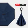 Paraguas Invertido Automático de Doble Capa con Mango Largo para Hombres y Mujeres, Protección Solar, Lluvia o Sol, Parasol Grande de Doble Capa Resistente al Viento para Montar en el Coche
