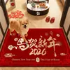 Felpudo de Entrada para Año Nuevo 2026, Alfombra de Recibidor Personalizable, Felpudo de Entrada del Hogar, Felpudo Rojo del Año del Caballo