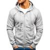 Cardigan de malha outono 2025 para homens, tamanho europeu, cor sólida, com zíper, casaco suéter com capuz