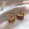 Pendientes retro estilo Hong Kong con forma de U y gotas de aceite, estilo francés, sencillos, de alta calidad, con personalidad elegante y combinables para mujer, venta al por mayor
