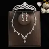 Coroa elegante de noiva Mori Super fada cocar conjunto de três peças novo colar acessórios de casamento brincos de aniversário casamento mulheres