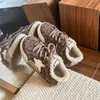 Zapatillas Deportivas para Niñas 2025 Otoño e Invierno Nuevos Zapatos de Algodón para Niños Forrados de Felpa para Heattech Tenis con Estampado de Leopardo para Niños Zapatos de Suela Suave