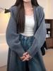 Otoño e Invierno Nuevo Cárdigan Suéter con Capucha para Mujer Largo Medio Estilo Lazy de Alto Nivel Manga Murciélago Abrigo Tejido Abrigo Engrosado