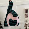 Bolsa de colete bolsa de colete bolsa de malha moderna bolsa bolsa de flores xadrez plaid cor de contraste Coreia do Sul ins estilo